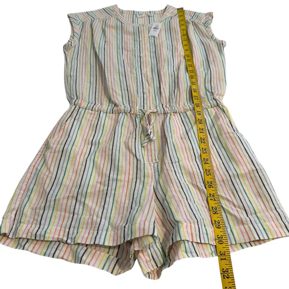 NWT Gap Girls Linen Blend Rainbow Striped Romper Shorts XL 14/16 - Picture 5 of 8